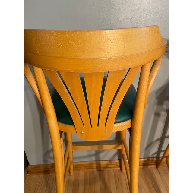 Vintage Pair Bentwood Bar Stools Gar Products Attributed Radomsko ZMG For Sale - Image 11 of 11