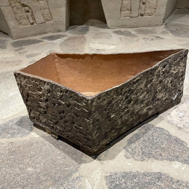 1970s Planter Box Textured Pottery Style of David Cressey For Sale - Image 9 of 12