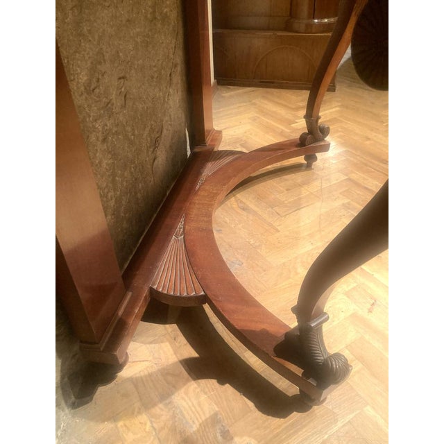 Italian Art Nouveau Wooden Console Table For Sale - Image 9 of 14