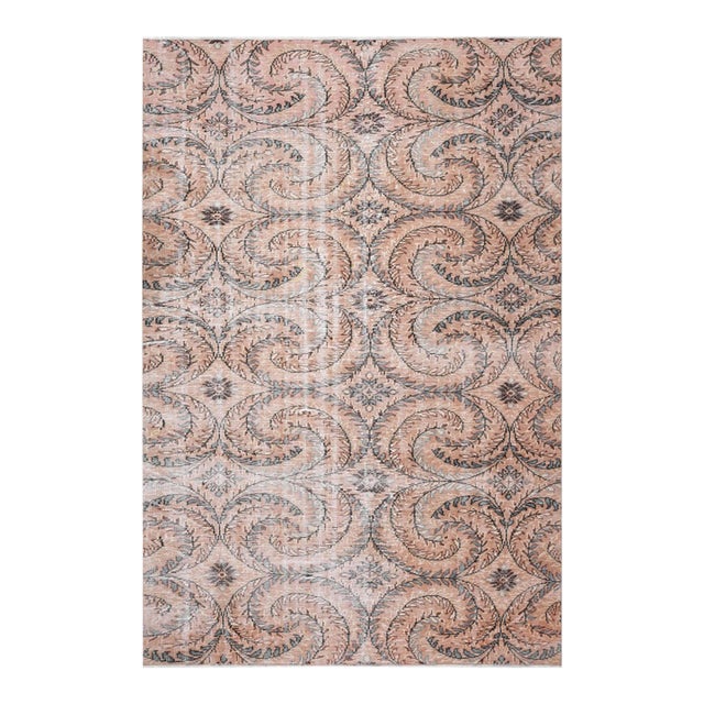 1970s Vintage Handmade Wool Cotton Brown Area Rug For Sale
