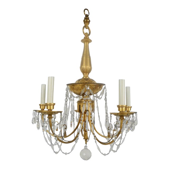 Gilt Bronze and Cut Crystal Chandelier by E. F. Caldwell Chairish