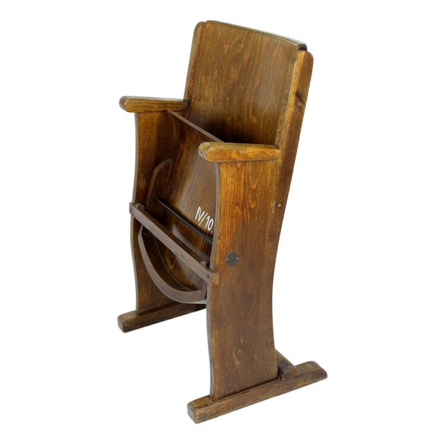 Vintage Czech Wooden Cinema Chair from TON, 1940s For Sale