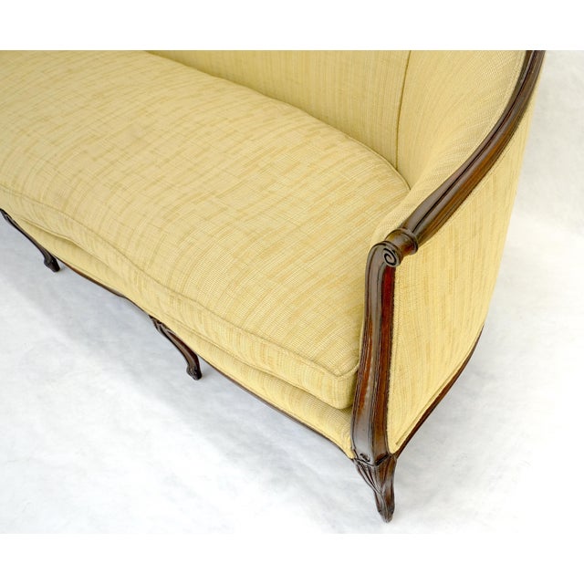 Fine Carved Gold Upholstery Country French c1920s Down Filled Cushion Sofa MINT