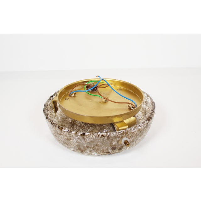Brass and Murano Glass Flush Mount from Hillebrand Lighting, 1970s For Sale - Image 4 of 10