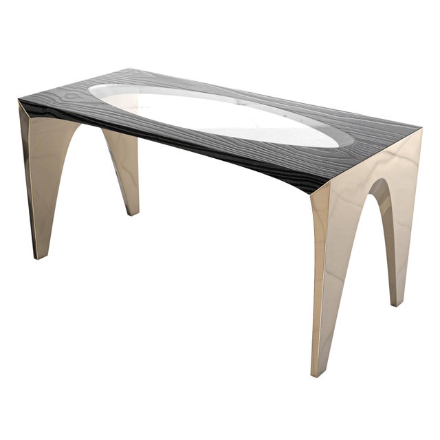 "Partire" Desk With Bronze, Hand Crafted Bizimyer Furniture. Unmatched. Unrivalled. Designed by Hasan Samet Bizimyer....