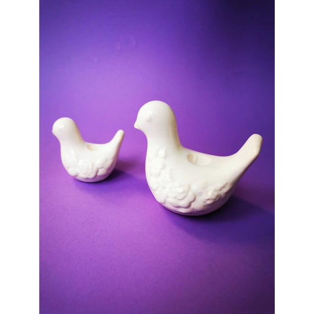 Lovely pair of 2 Scandinavian milky white birds candlestick holders Designer: Martha Grunditz One of the more prominent...