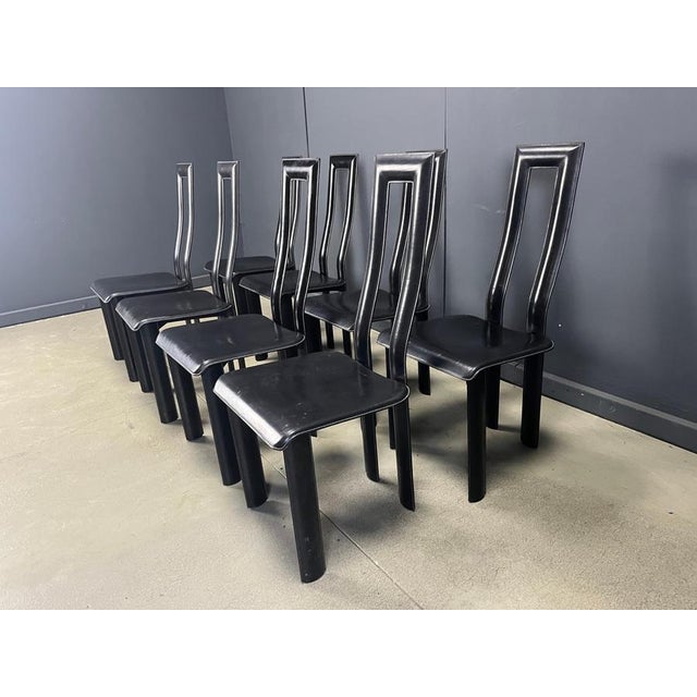 Italian Model Regia Dining Chairs by Antonello Mosca for Ycami, 1980s, Set of 8 For Sale - Image 9 of 14