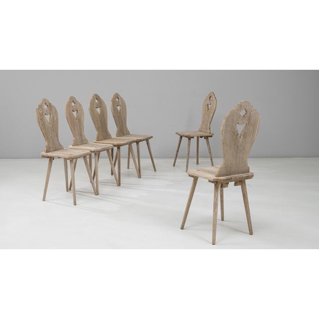French Provincial 20th Century French Oak Alpine Dining Chairs - Set of 6 For Sale - Image 3 of 18