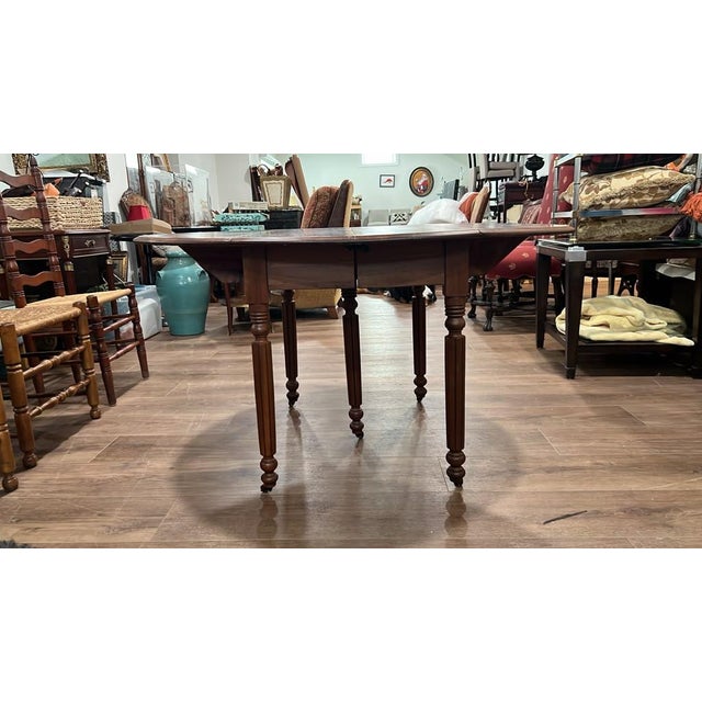 Vintage Oak Drop-Leaf Dining Table For Sale - Image 4 of 7