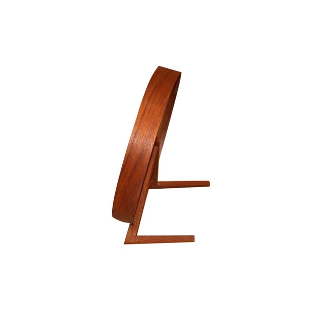 1960s Mid Century Uno and Osten Kristiansson Teak Table Mirror Luxus Sweden For Sale - Image 5 of 12