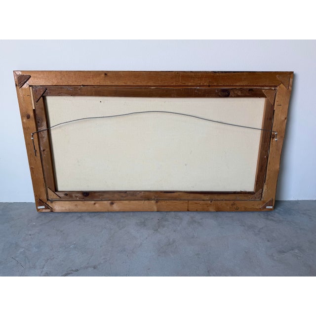 1970’s B. J. Bailey Autumn Country Path Landscape Oil on Canvas Painting, Rustic Wood Framed For Sale - Image 12 of 12