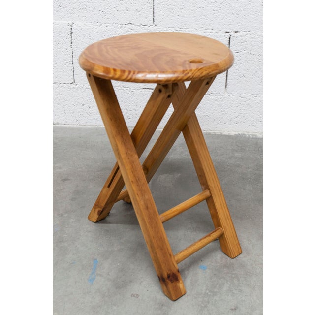 Folding Stool in Pine by Roger Tallon, 1960 For Sale - Image 6 of 15