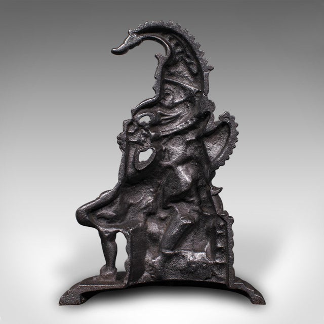 Late 19th Century Antique Mr Punch Doorstop, English, Cast Iron, Figural Door Keeper, Victorian For Sale - Image 5 of 10