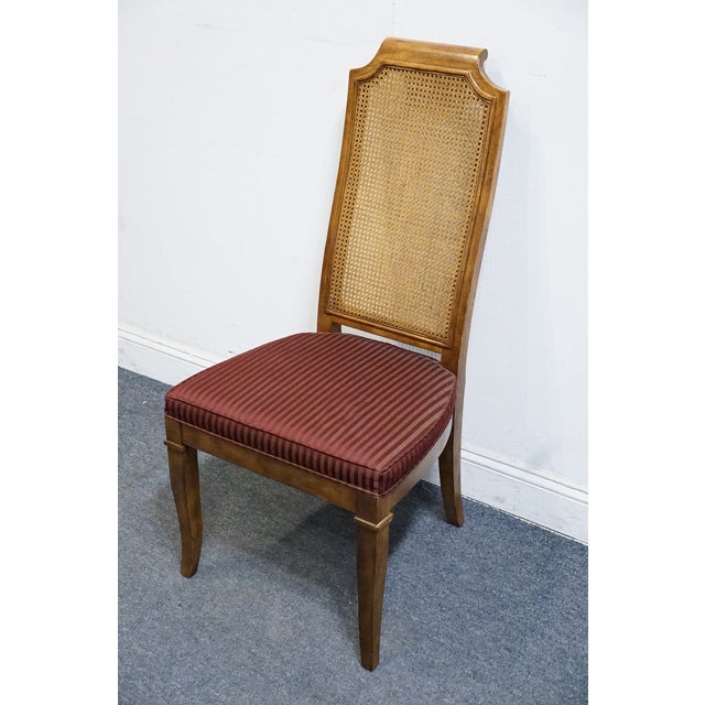 DREXEL HERITAGE Solid Pecan Italian Style Cane Back Dining Side Chair 40.75" High 19.75" Wide 23.25" Deep Seat: 18" High...