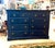 Wood Navy Blue Vintage Bassett Nine-Drawer Dresser & Storage Chest For Sale - Image 7 of 8