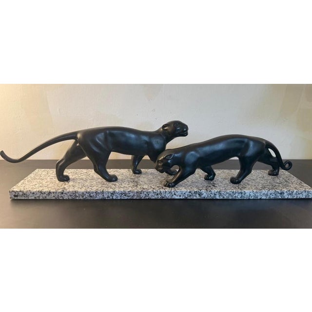 Lucien Alliot, Art Deco Sculpture of Two Panthers, 1925, Bronze For Sale - Image 13 of 13
