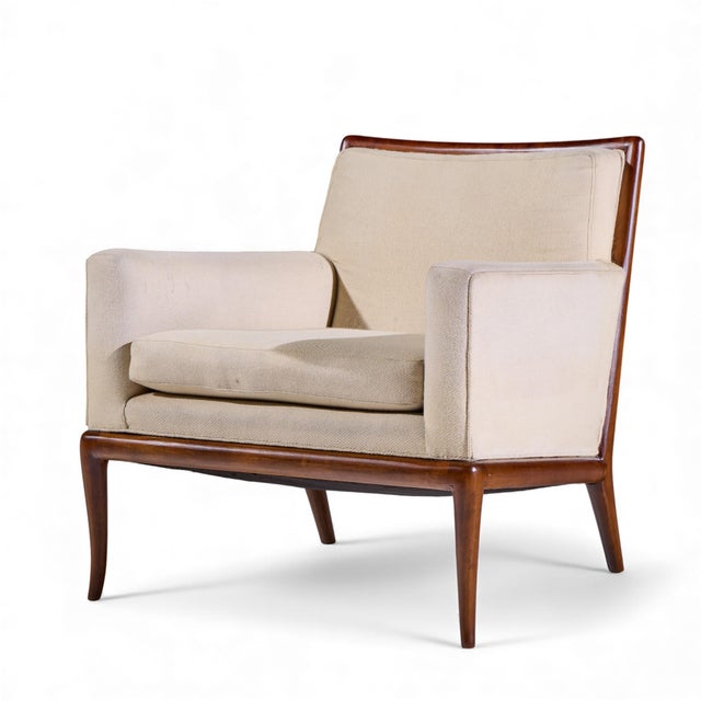 Robsjohn Gibbings for Widdicomb Mid Century Walnut Saber Leg Lounge Chairs – Pair For Sale In Chicago - Image 6 of 12