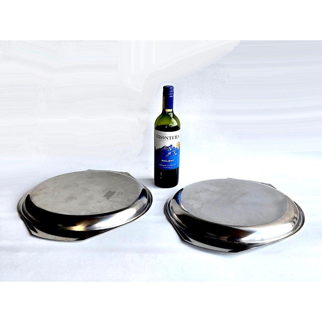 Kalmar 1960s Danish Stainless Steel Trays by Kalmar, a Pair For Sale - Image 4 of 12