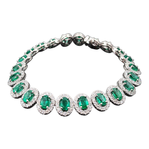 9.45 Ct Natural Emerald & Diamond Bracelet