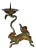 Vintage Brass Lion Candleholder, Japan For Sale