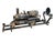 Folk Art Metal Train 23" Folk Art Welded Southern Pacific Railroad Tracks Rustic Farmhouse Garden Decor For Sale - Image 3 of 18