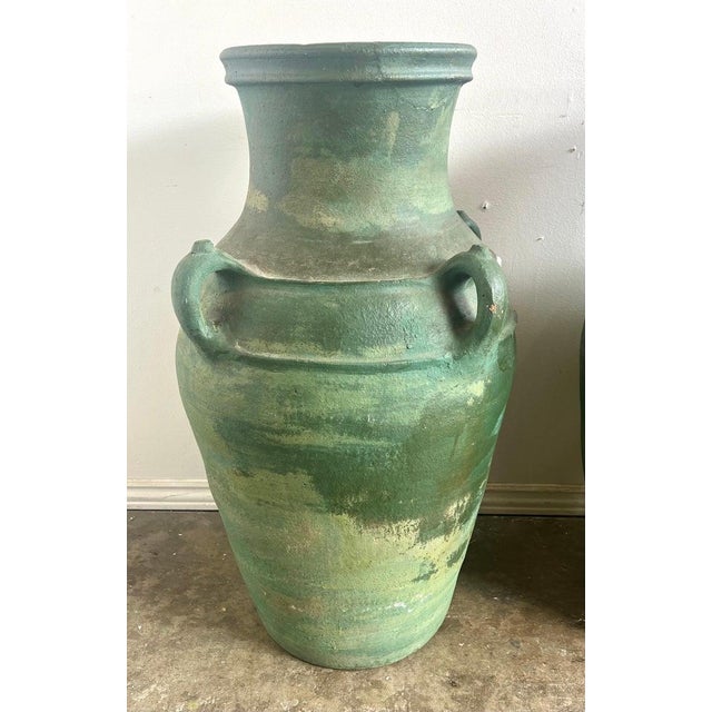 Italian Distressed Italian Ceramic Urns, Glazed Finish, 1930s Roman Style For Sale - Image 3 of 17