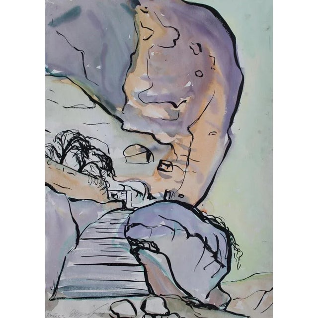 Modern Dzidra Ezergaile, Way Up, 1963, Watercolor on Paper For Sale - Image 3 of 3