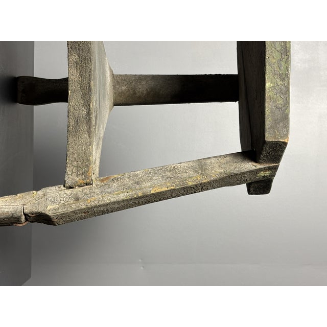 Antique Wabi-Sabi Rustic Patinated Farmhouse Tripod Worker's Stool, 1900s For Sale - Image 15 of 18