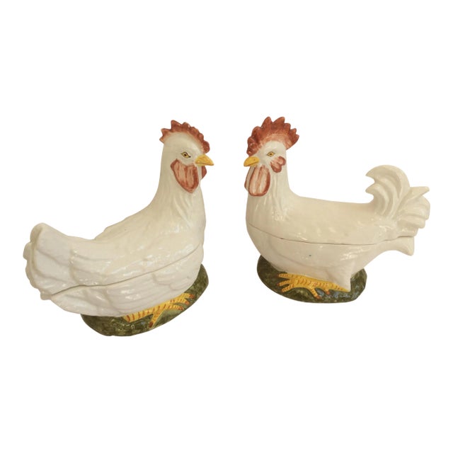 Vintage Chickens Boxes - A Pair For Sale