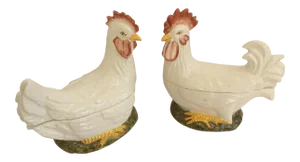 Vintage Chickens Boxes - A Pair