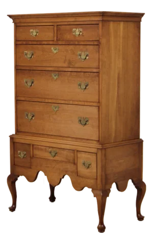 Stickley Cherry Queen Anne Flat Top Highboy Chest