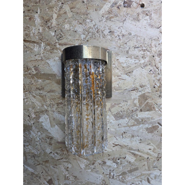 Murano Glass and Metal Wall Lights from Venini, 1960, Set of 2 For Sale - Image 9 of 12