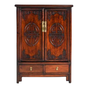 Mid 20th Century Vintage Chinese Lacquered Ming Style Cabinet