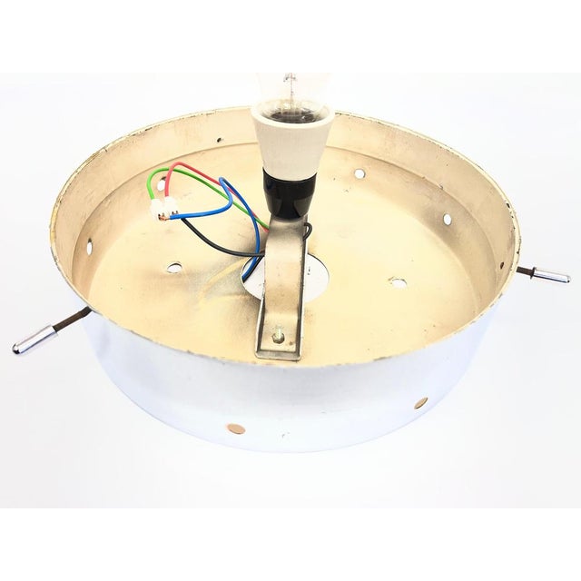 Mid-Century Hotel Design Ceiling Lamp in Glass and Metal, Czechoslovakia, 1970s For Sale - Image 10 of 11