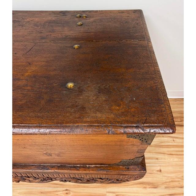 Antique Ming Kang Chinese Carved Wood Trunk Circa 1800-1849 For Sale - Image 10 of 12