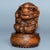 Amber Pair of Carved Boxwood Guardian Lions – 3" Foo Dog Figures With Pedestals For Sale - Image 8 of 9