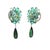 1990s Pair of Italian Convertible Green Tourmaline Diamond 18k White Gold Earrings For Sale In Miami - Image 6 of 8