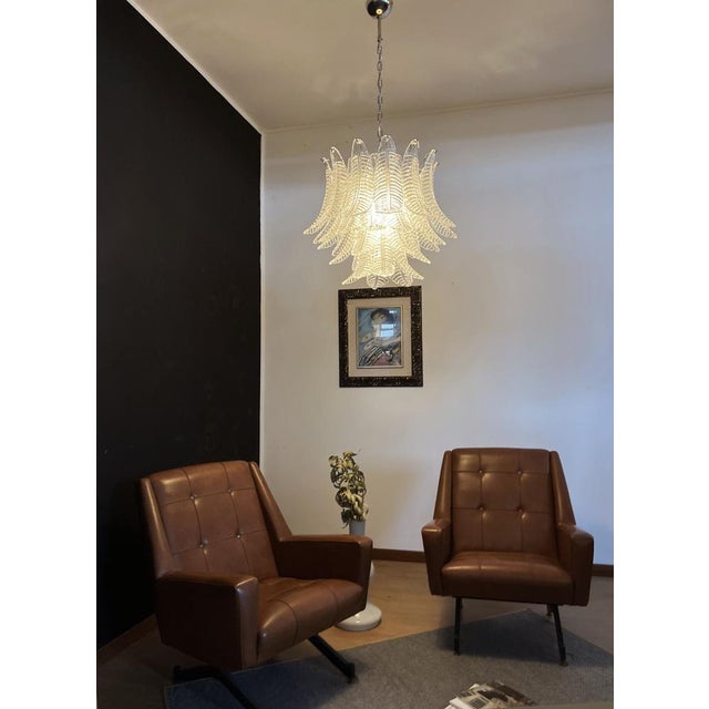 Italian Murano Trasparent Felci Glass Chandelier, 1990 For Sale - Image 18 of 18