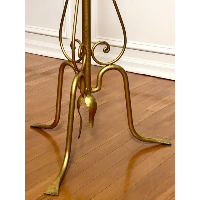Gilt Wrought Iron 3-Tier Revolving Coat Stand Hat Rack, Koegl Style, Italy, 1950s For Sale In Philadelphia - Image 6 of 12