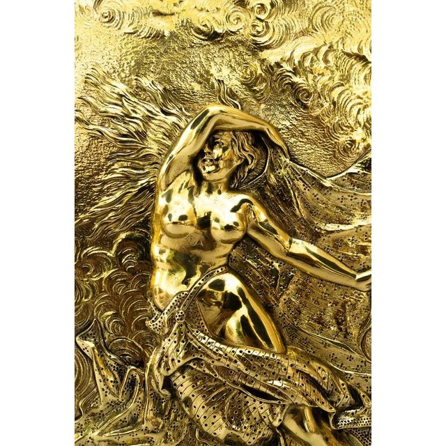 Metal Jugendstil Cast Relief in Brass, Vienna, Austria, 1910s For Sale - Image 7 of 8