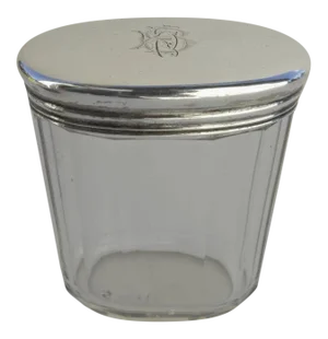 Crystal and Sterling Silver Dressing Case Bottle Retailed Asprey London.