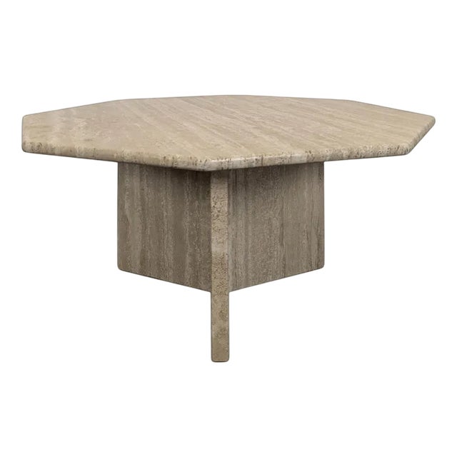 Vintage Travertine Coffee Table For Sale