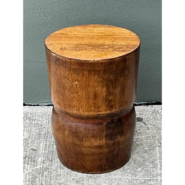 Vintage Carved Palm Wood Accent Stool For Sale - Image 14 of 14