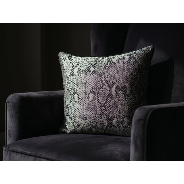Dark Snakeskin Woven Cushion Cover For Sale - Image 4 of 12