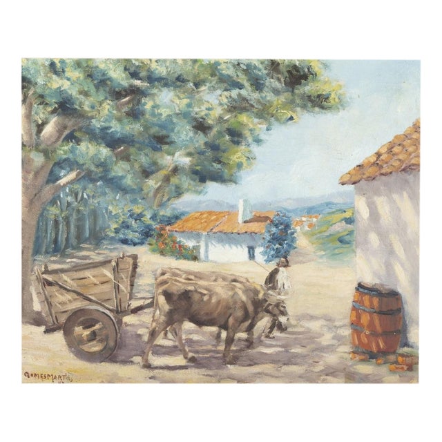 Augusto Gomes Martins, Rural Landscape, Oil on Canvas For Sale