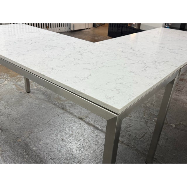 Room & Board Portica Marble Top Desk + Return For Sale - Image 12 of 12