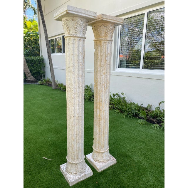 1980s Pair of 1980s Corinthian Columns in Resin/Foam For Sale - Image 5 of 12
