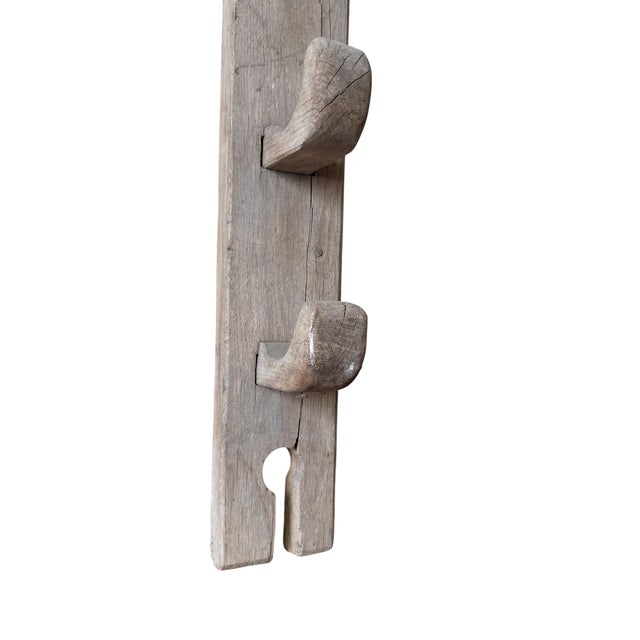 Wood 19th Century English Oak Stable Harness Rack with Hooks For Sale - Image 7 of 10