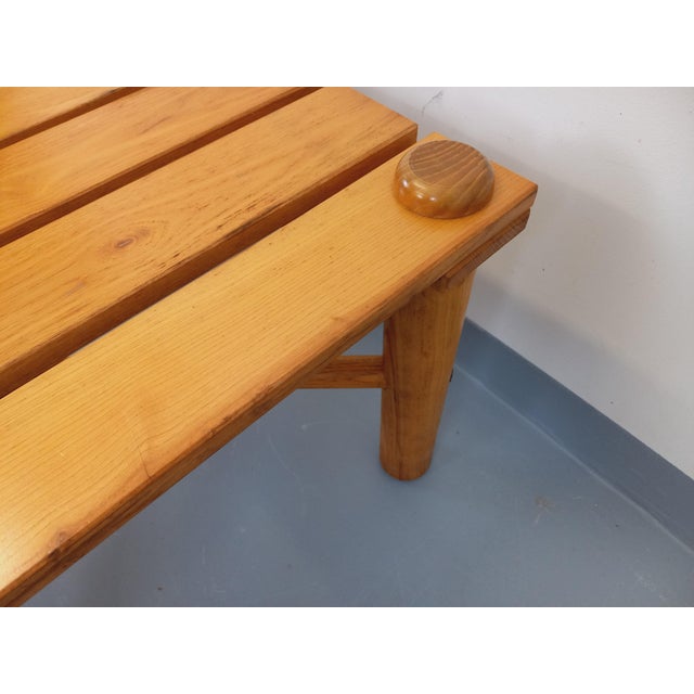 Tan Vintage Square Coffee Table in Pine, 1970s For Sale - Image 8 of 16