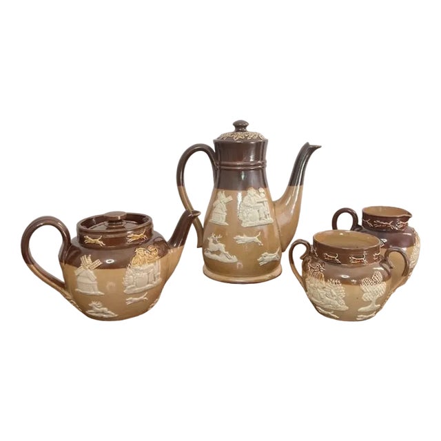 Tea Service from Doulton, 1890, Set of 4 For Sale